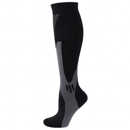 Black knee-high compression socks designed for everyday leg support