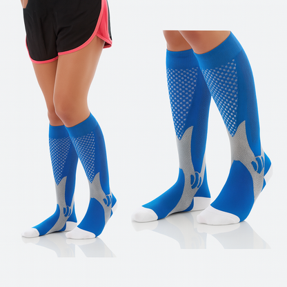 Knee-high graduated compression socks designed to improve circulation and reduce leg swelling